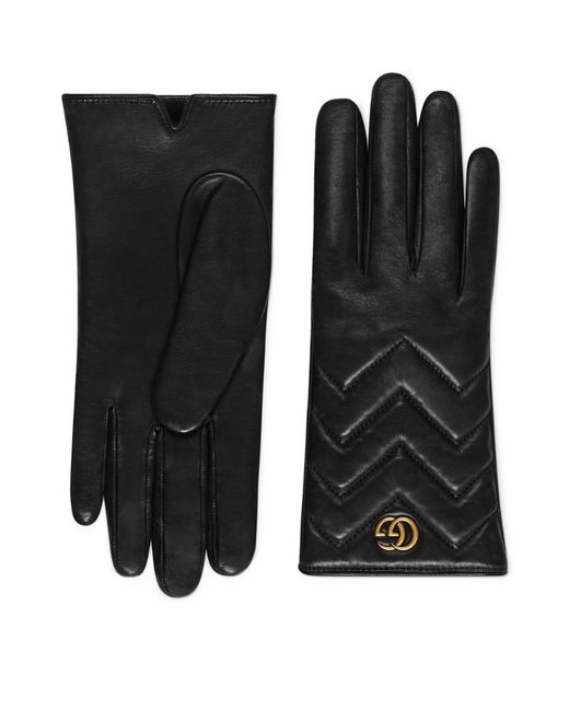 Gucci Leather GG Marmont Gloves