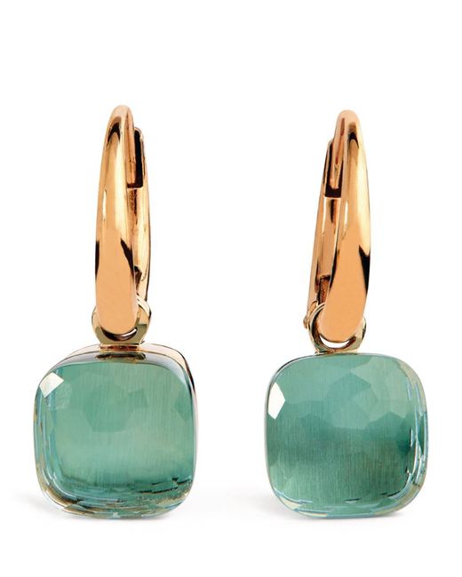 Pomellato Rose Gold and Topaz Nudo Drop Earrings