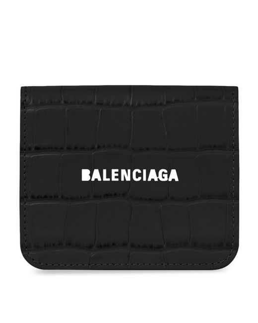 Balenciaga Croc-Embossed Coin and Card Holder