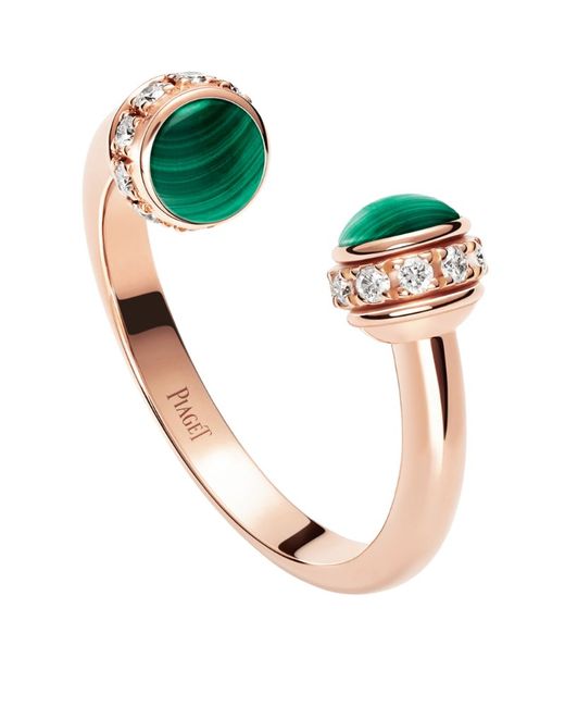 Piaget Rose Gold Diamond and Malachite Possession Ring