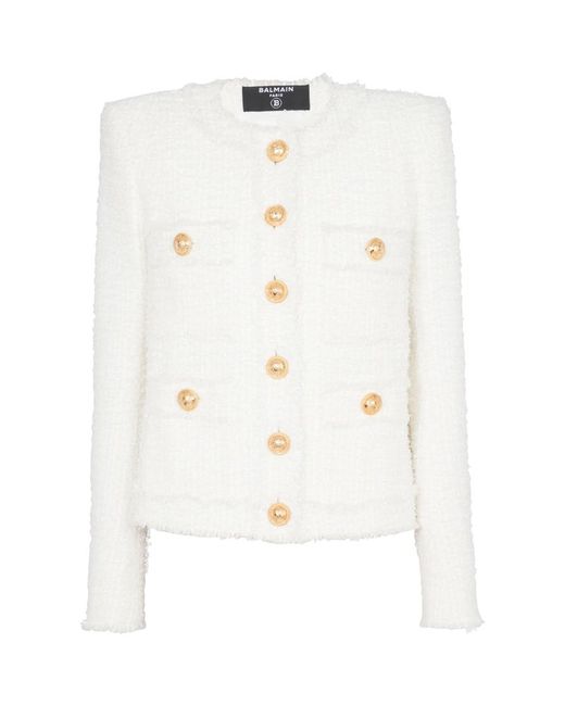 Balmain Tweed Button-Detail Jacket