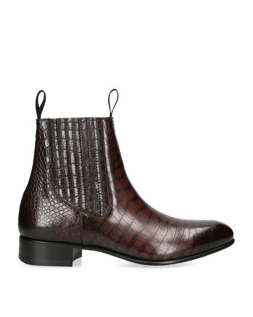 Tom Ford Alligator-Effect Chelsea Boots