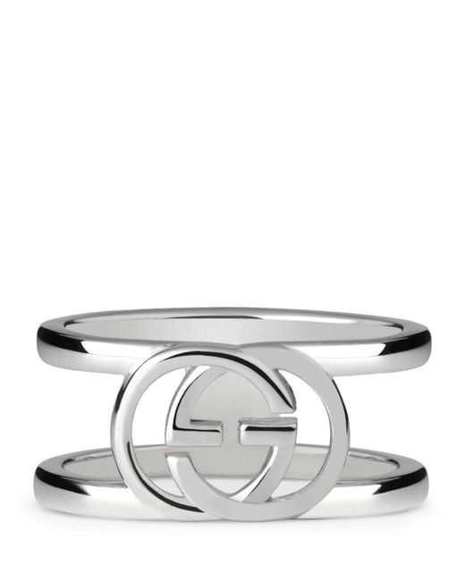Gucci Sterling Wide Interlocking G Ring