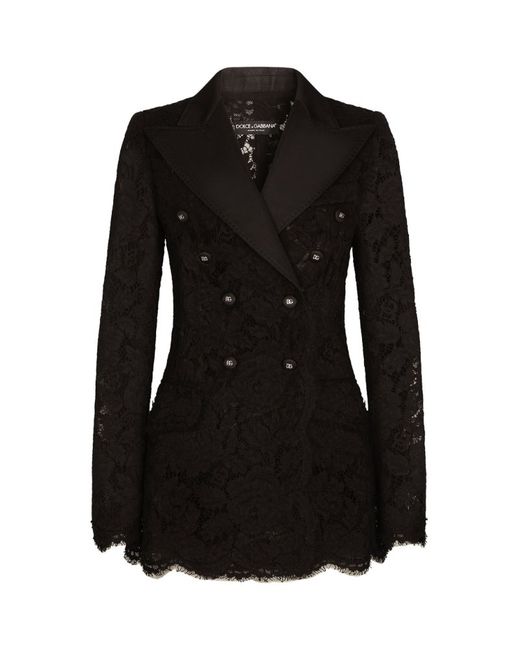 Dolce & Gabbana Lace Double-Breasted Blazer