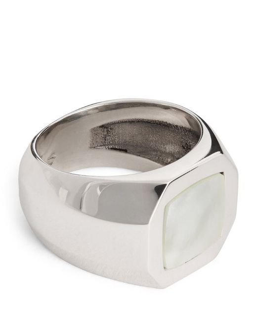 Emanuele Bicocchi Sterling and Mother-of-Pearl Chevalier Ring