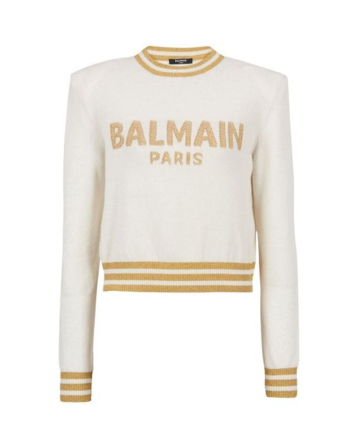 Balmain Wool-Cashmere Logo Sweater