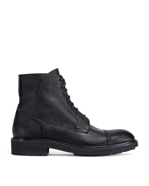 Z Zegna Leather Lace-Up Boots