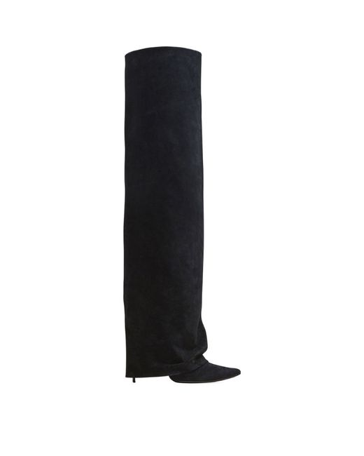 Balmain Suede Ariel Knee-High Boots 120