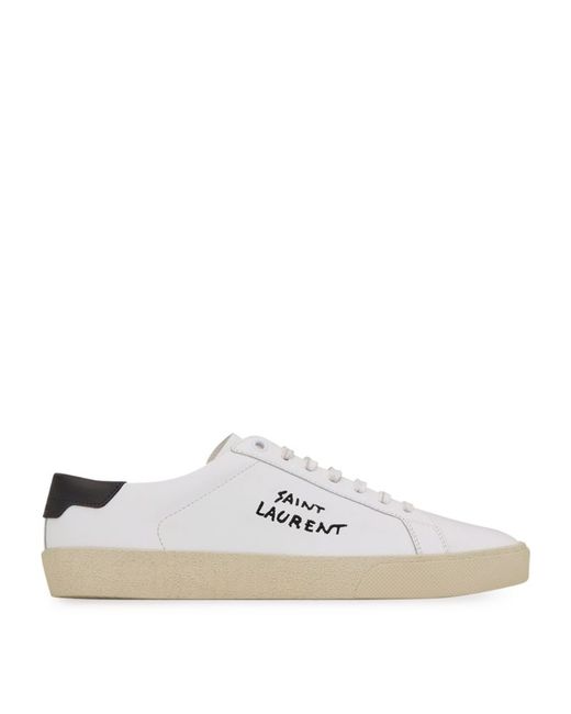 Saint Laurent Leather Court Classic Low-Top Sneakers