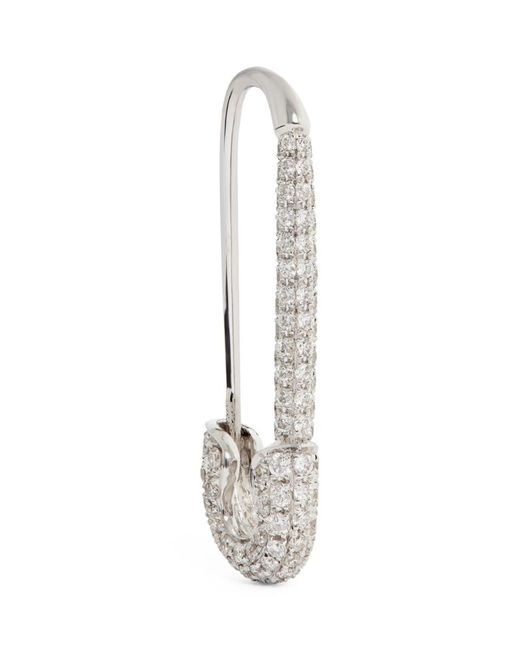 Anita Ko Gold and Diamond Safety Pin Single Right Earring