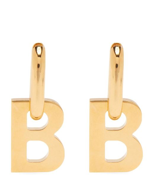 Balenciaga XL B Chain Drop Earrings