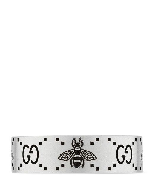 Gucci Sterling Engraved Bee Ring