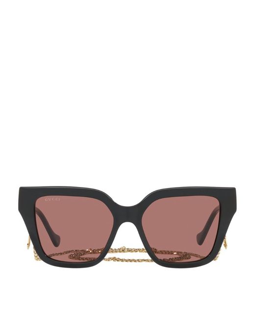 Gucci Rectangle Sunglasses with Chain