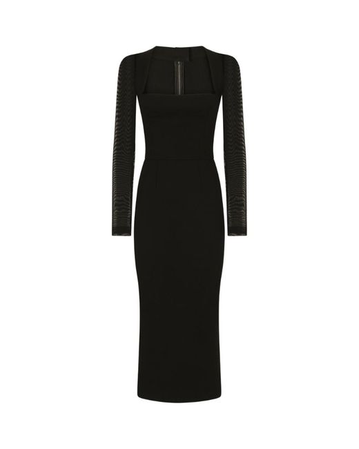 Dolce & Gabbana Tulle-Detail Midi Dress