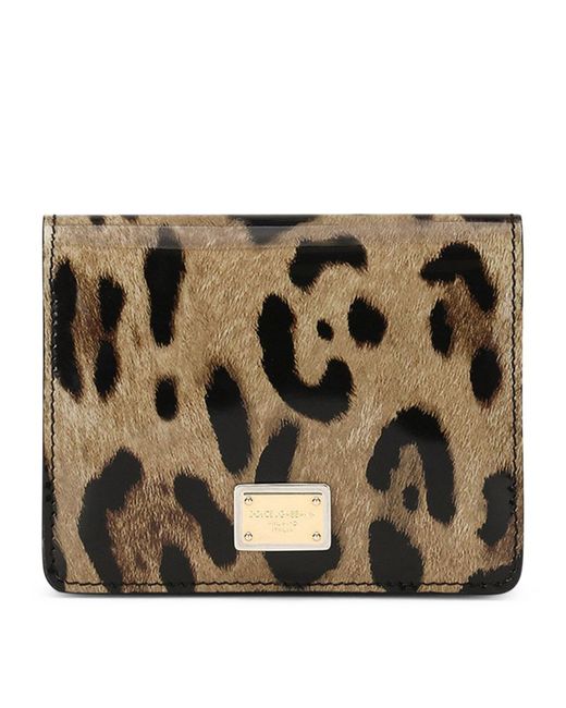Dolce & Gabbana KIM Leather Leopard Print Wallet