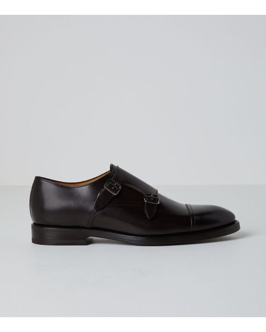 Brunello Cucinelli Leather Monk Strap Shoes
