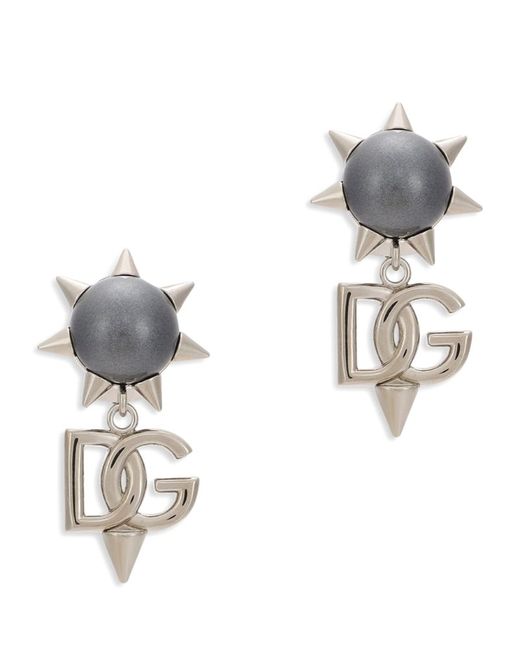 Dolce & Gabbana Studded-Logo Clip-On Earrings