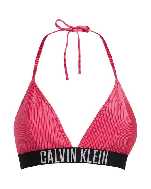 Calvin Klein Rib-Knit Logo Bikini Top
