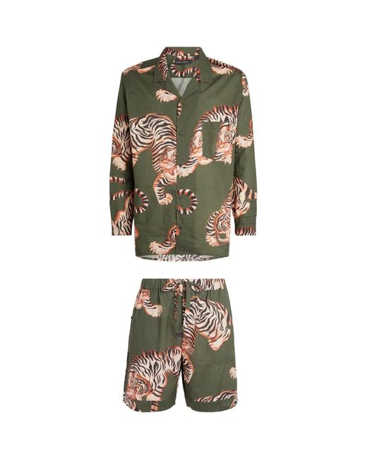 Desmond & Dempsey Tiger Print Pyjama Set