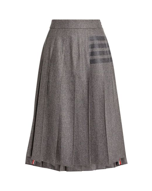 Thom Browne 4-Bar Pleated Midi Skirt