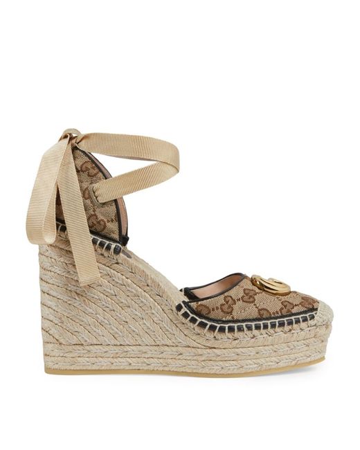 Gucci Double G Wedge Sandals 120mm