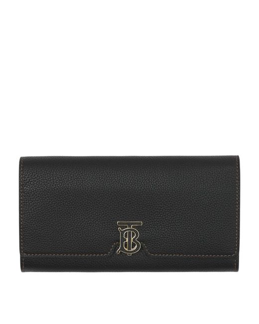 Burberry Leather TB Monogram Continental Wallet