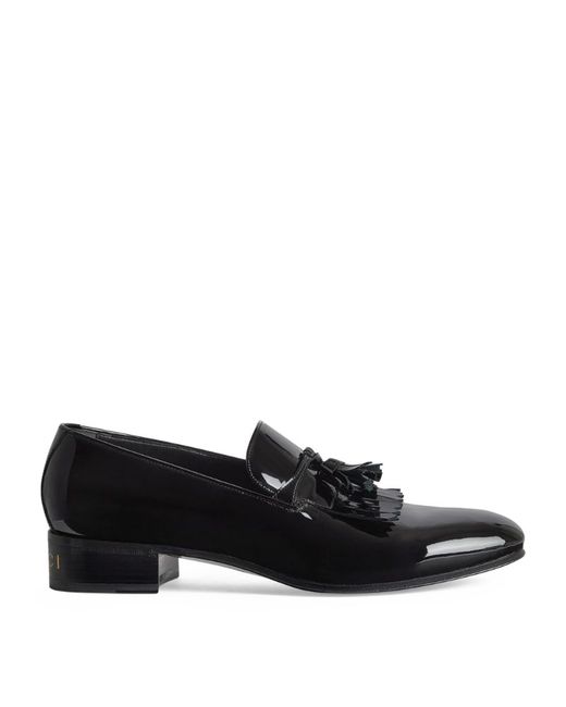 Gucci Patent Leather Tassle-Detail Loafers