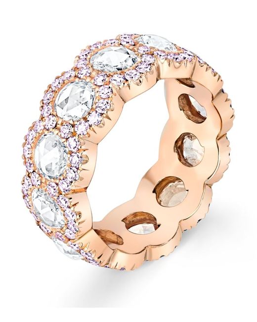 David Morris Rose Gold and Diamond Cut Eternity Ring