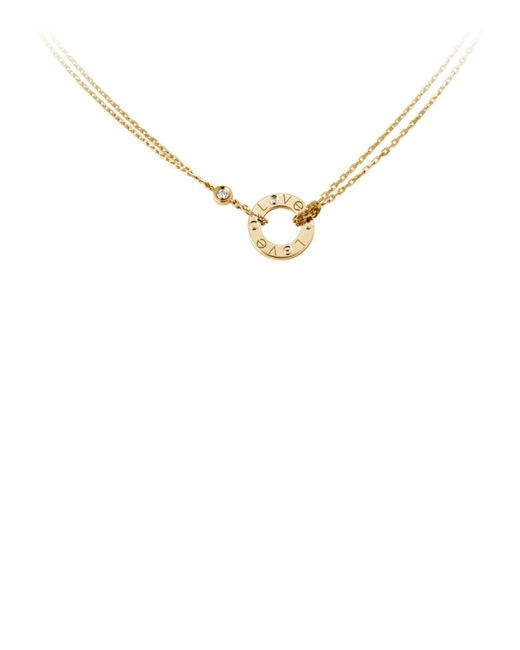 Cartier Yellow and Diamond LOVE Double Chain Necklace