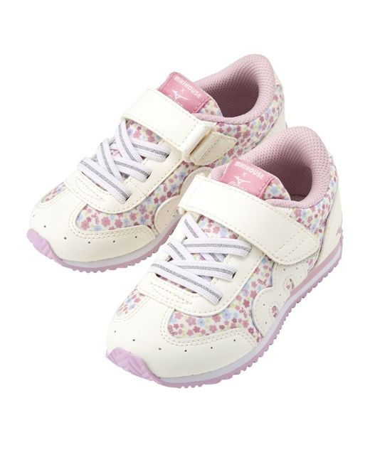 Miki House Floral Velcro Sneakers