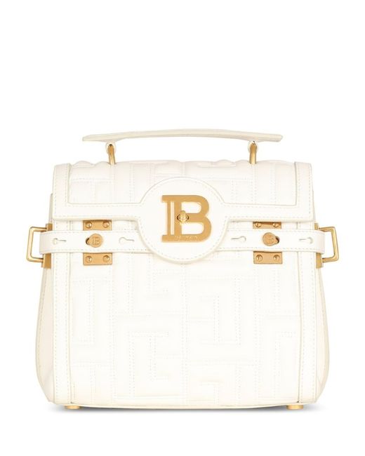 Balmain Quilted Leather B-Buzz 23 Top-Handle Bag