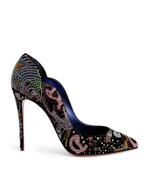 Christian Louboutin Hot Chick Suede Embellished Pumps 100