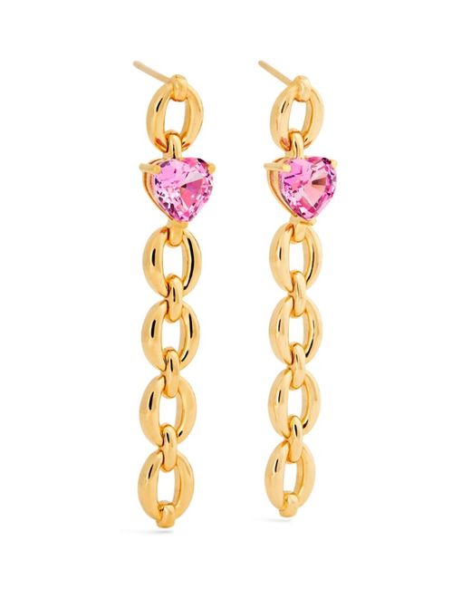 Nadine Aysoy Yellow and Pink Topaz Catena Earrings