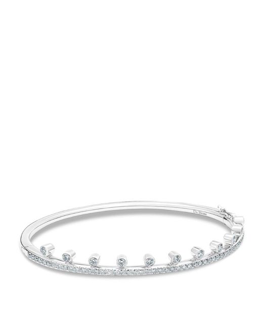 De Beers Jewellers White Gold And Diamond Dewdrop Bangle