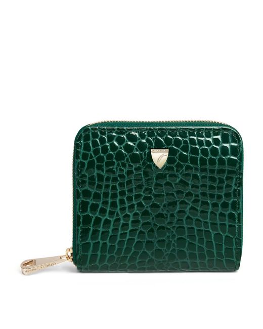 Aspinal of London Mini Croc-Embossed Continental Wallet