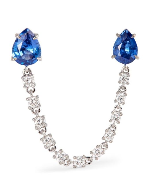 Anita Ko Gold Diamond and Sapphire Double Piercing Single Earring