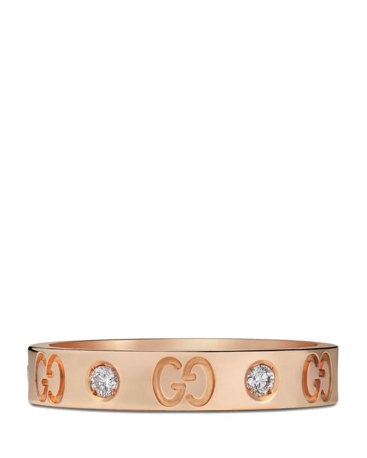 Gucci Rose Gold and Diamond Icon Ring