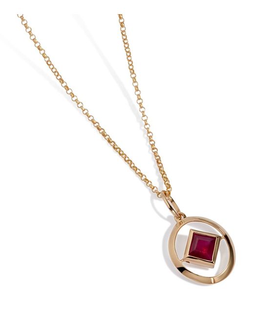 Annoushka Gold and Ruby Birthstone Necklace