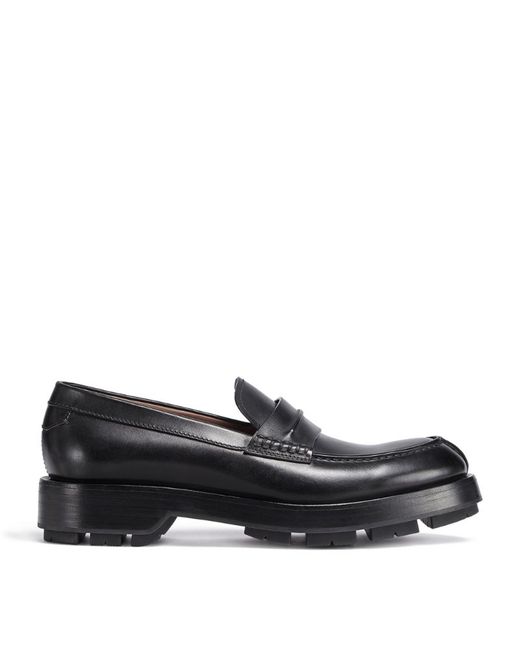 Z Zegna Leather Loafers