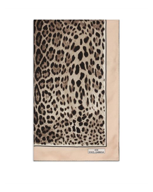 Dolce & Gabbana KIM Leopard Print Twill Scarf