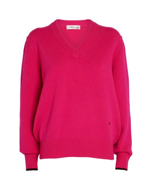 Victoria Beckham Cashmere-Blend V-Neck Sweater