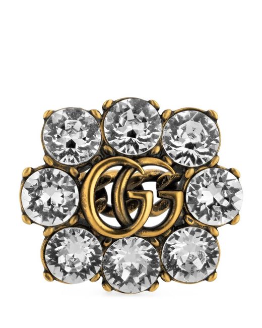 Gucci Faux Crystal Double G Ring
