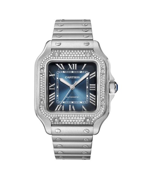 Cartier and Diamond Santos de Watch 35.1mm