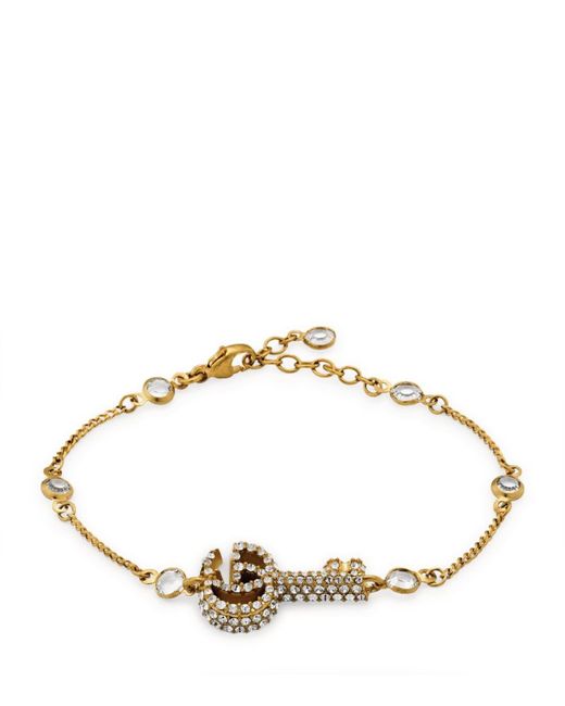 Gucci Crystal Double G Key Bracelet
