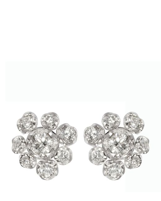 Annoushka Large Gold and Diamond Marguerite Stud Earrings