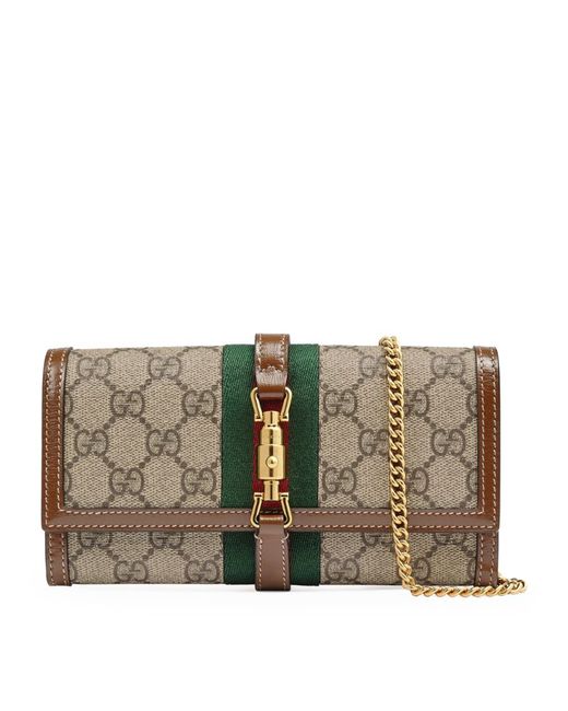 Gucci Canvas Jackie 1961 Chain Wallet