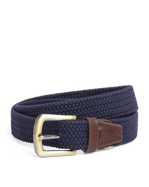 Barbour Leather-Trimmed Woven Belt