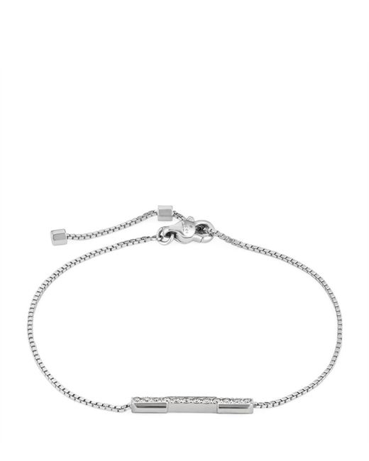 Gucci White Gold and Diamond Link to Love Bracelet