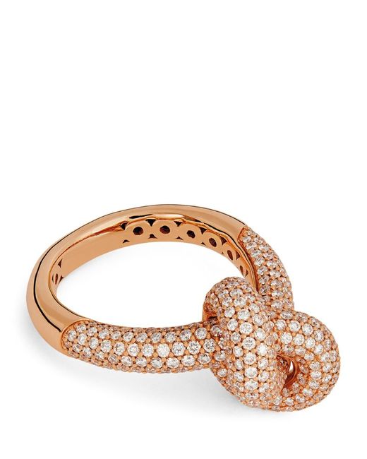 Engelbert and Pavé Diamond Absolutely Loose Knot Ring