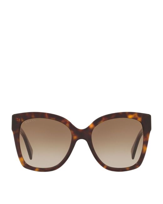Gucci Rectangular Tortoiseshell Sunglasses